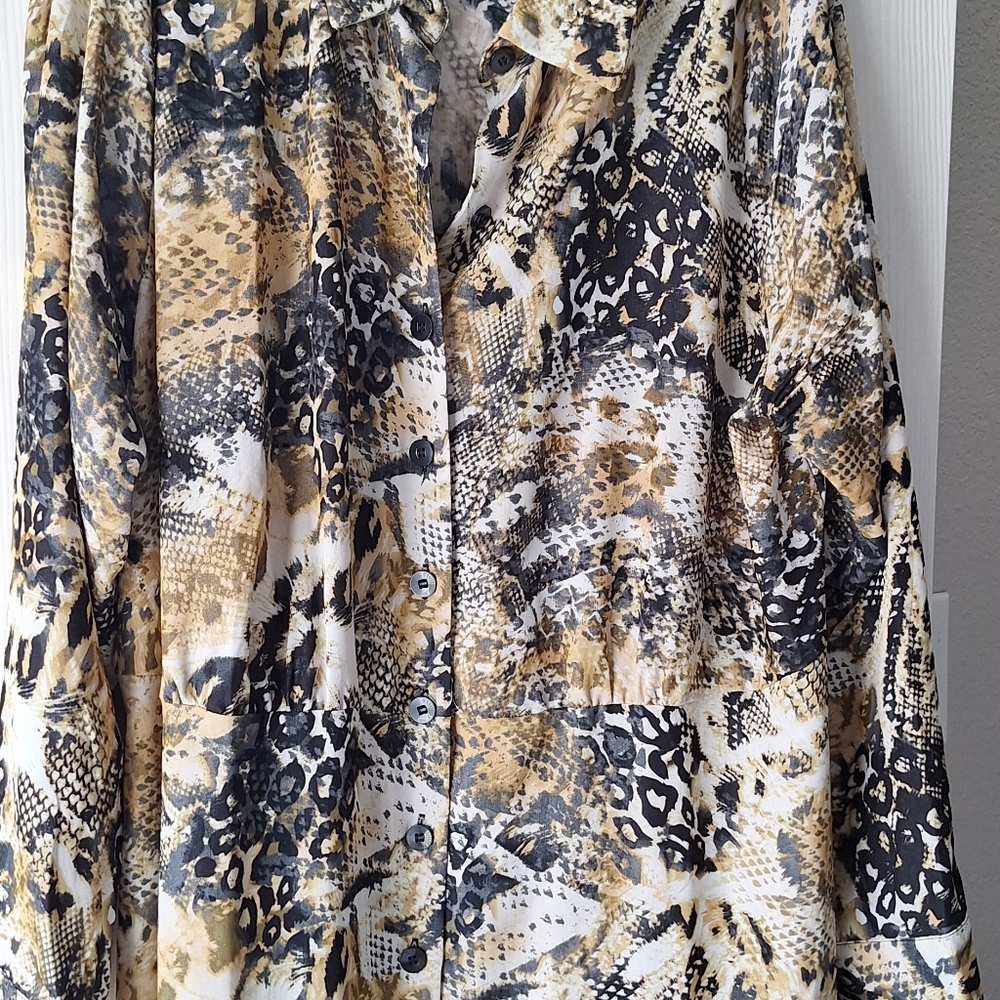 Zebra print long sleeve dress